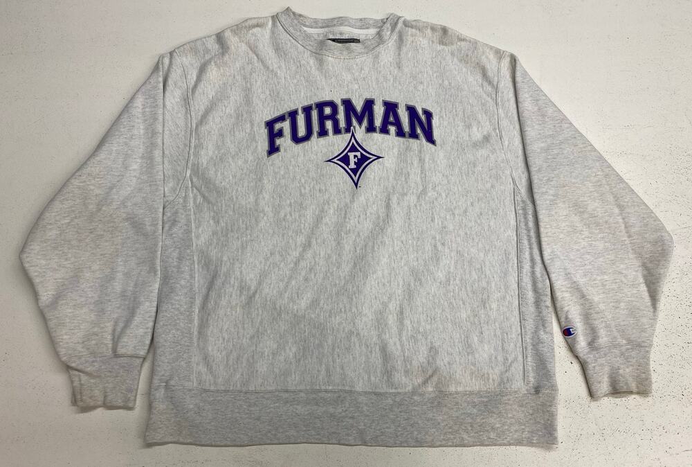 VTG Y2K Men Champion Reverse Weave Furman Paladins crewneck pullover sweatshirt